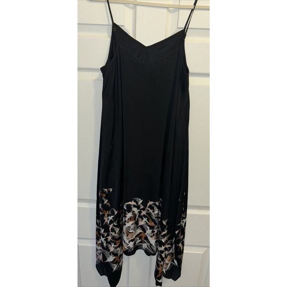 VTG‎ MuuMuu Dress Sz Med Black with Birds Boho Indie Goth Grunge Asymmetrical - Picture 4 of 4